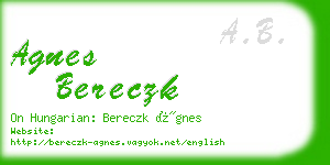 agnes bereczk business card